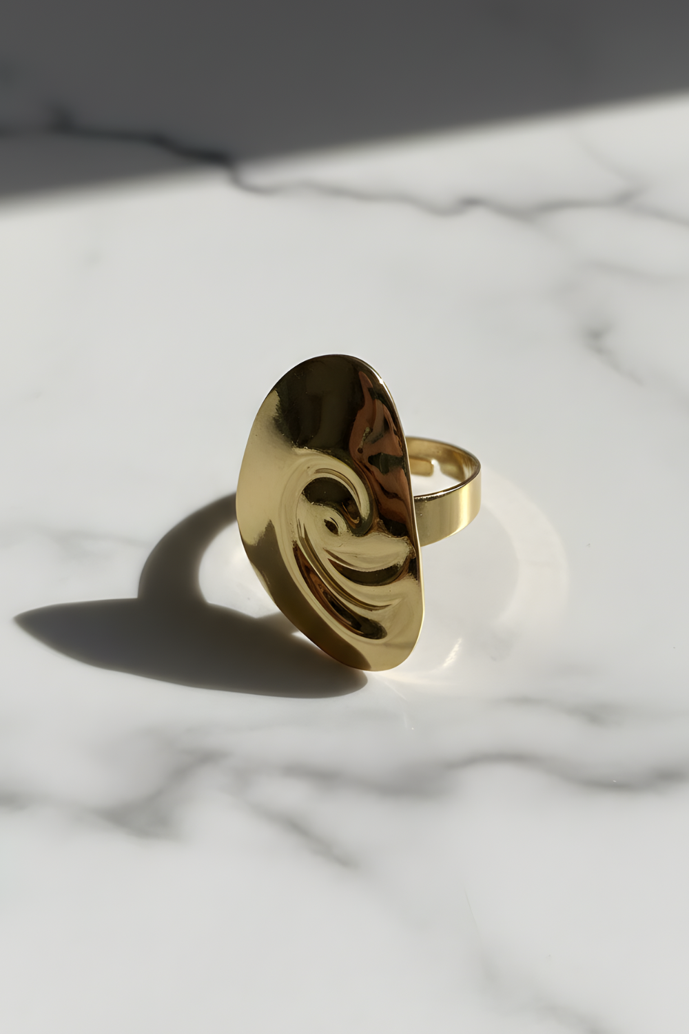Swirl Gold Plated Anti Tarnish Ring