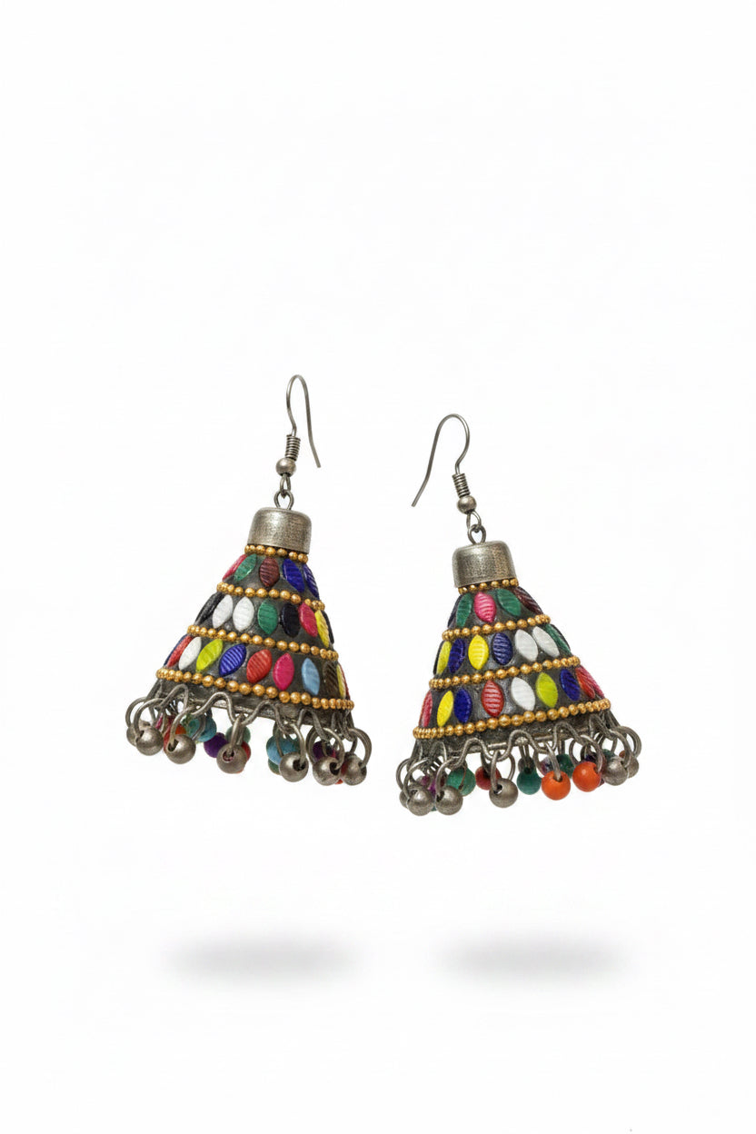 Multicoloured Desi Cone Danglers