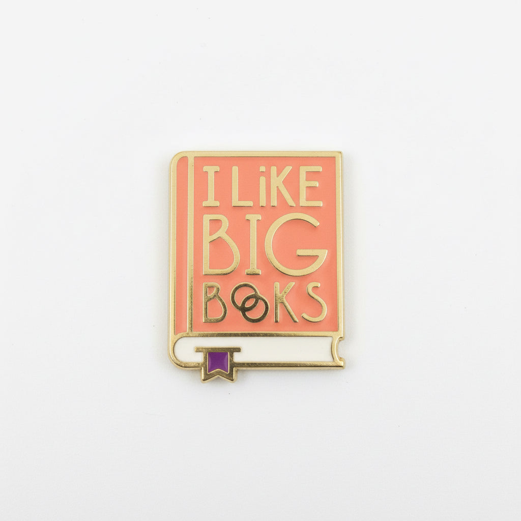 I like big books enamel pin