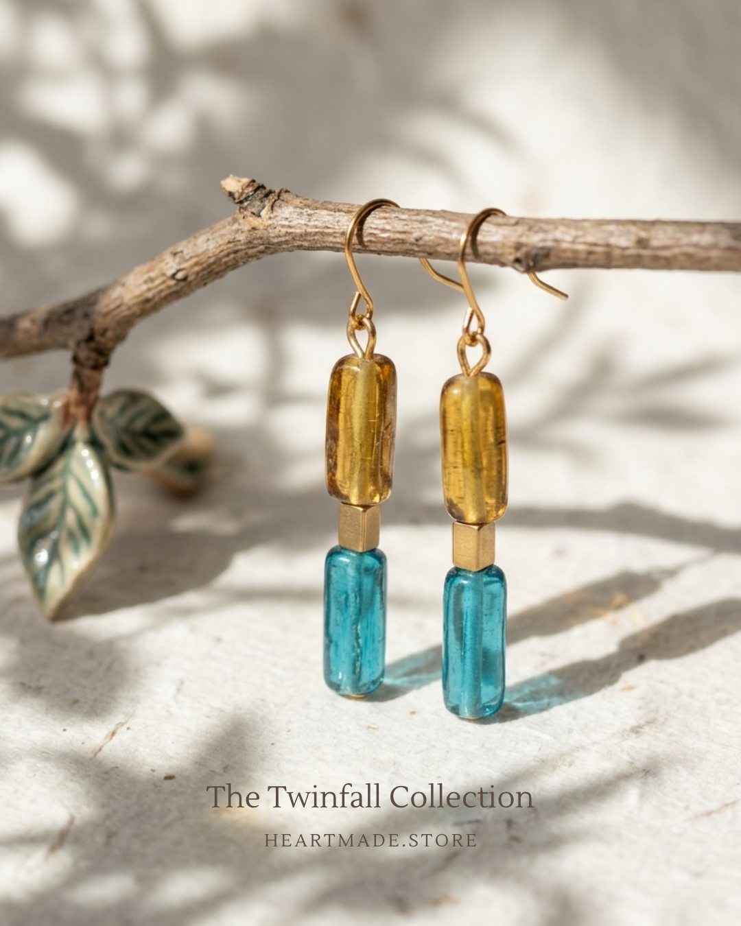 Sea & Sand Twinfall Glass earrings