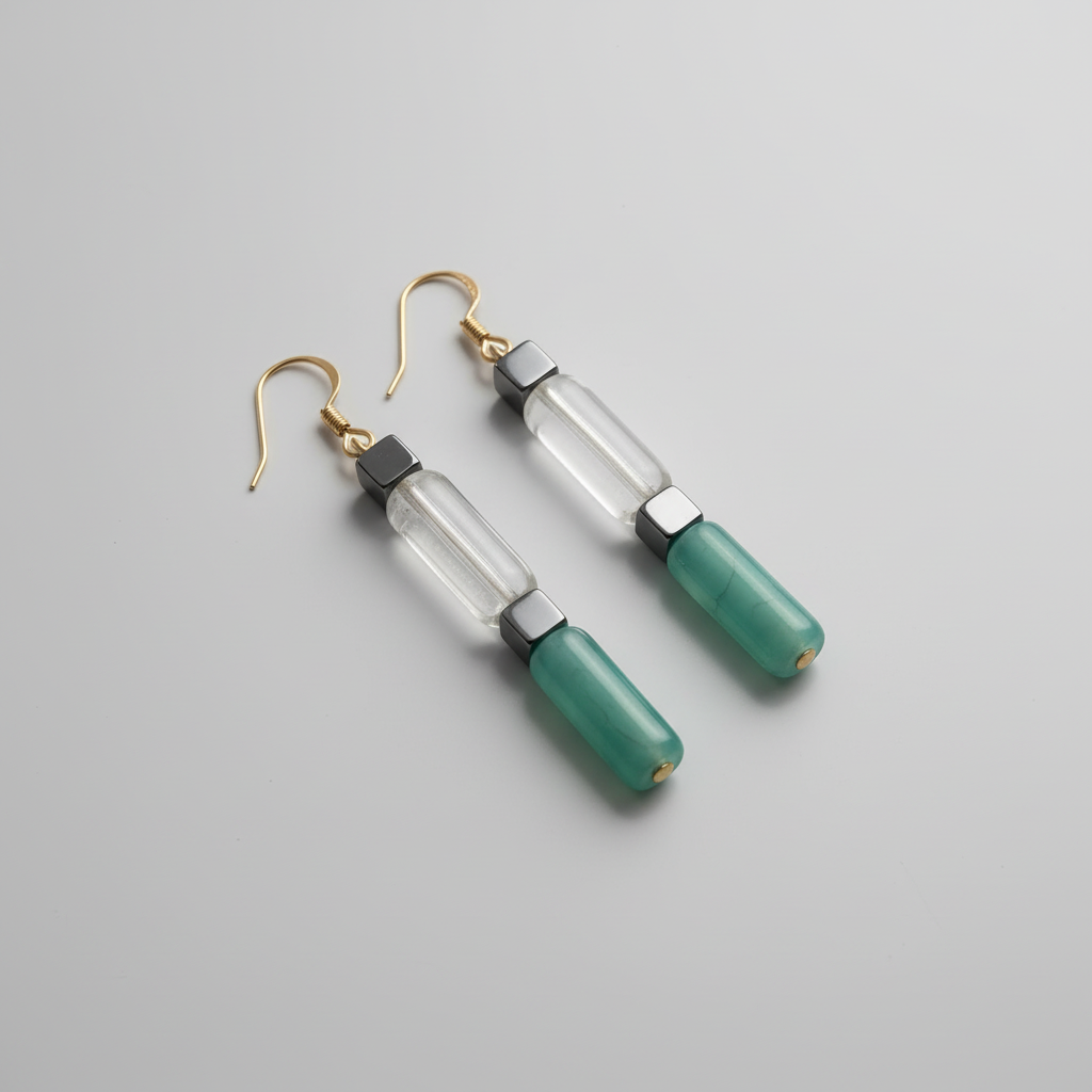 Sea Mist Twinfall Glass earrings