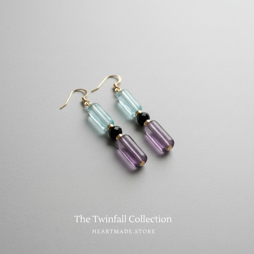 Lilac Tide Twinfall Glass earrings