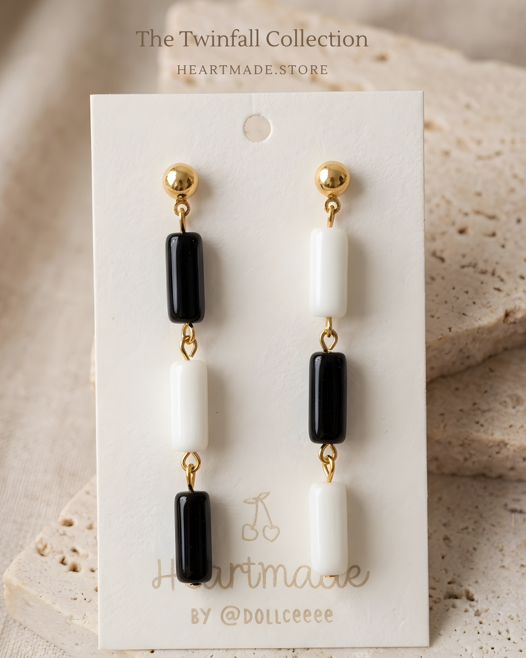Ivory Onyx Twinfall Glass earrings