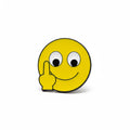 Smiley F off enamel pin