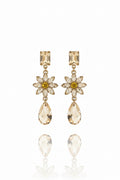 Beige flower Crystals Earrings