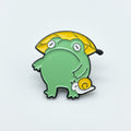 Stressed Frog with a snail friend pin