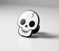 Happy skull face enamel pin