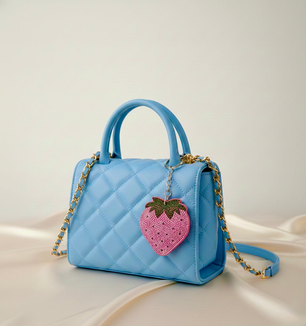 Strawberry Bedazzle Bag Charm