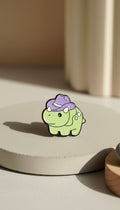 Baby Triceratops in a Fedora Enamel Pin