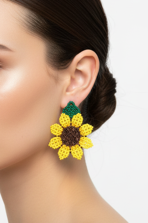 Helia - Beaded Sunflower