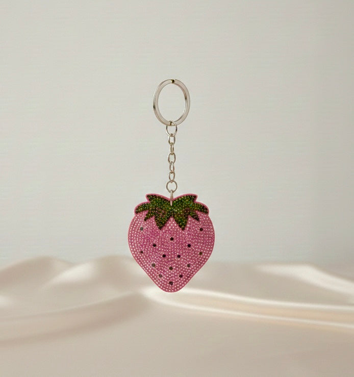 Strawberry Bedazzle Bag Charm