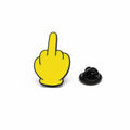 The middle finger enamel pin