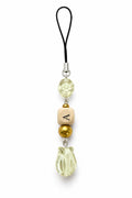 Letter A yellow phone charm