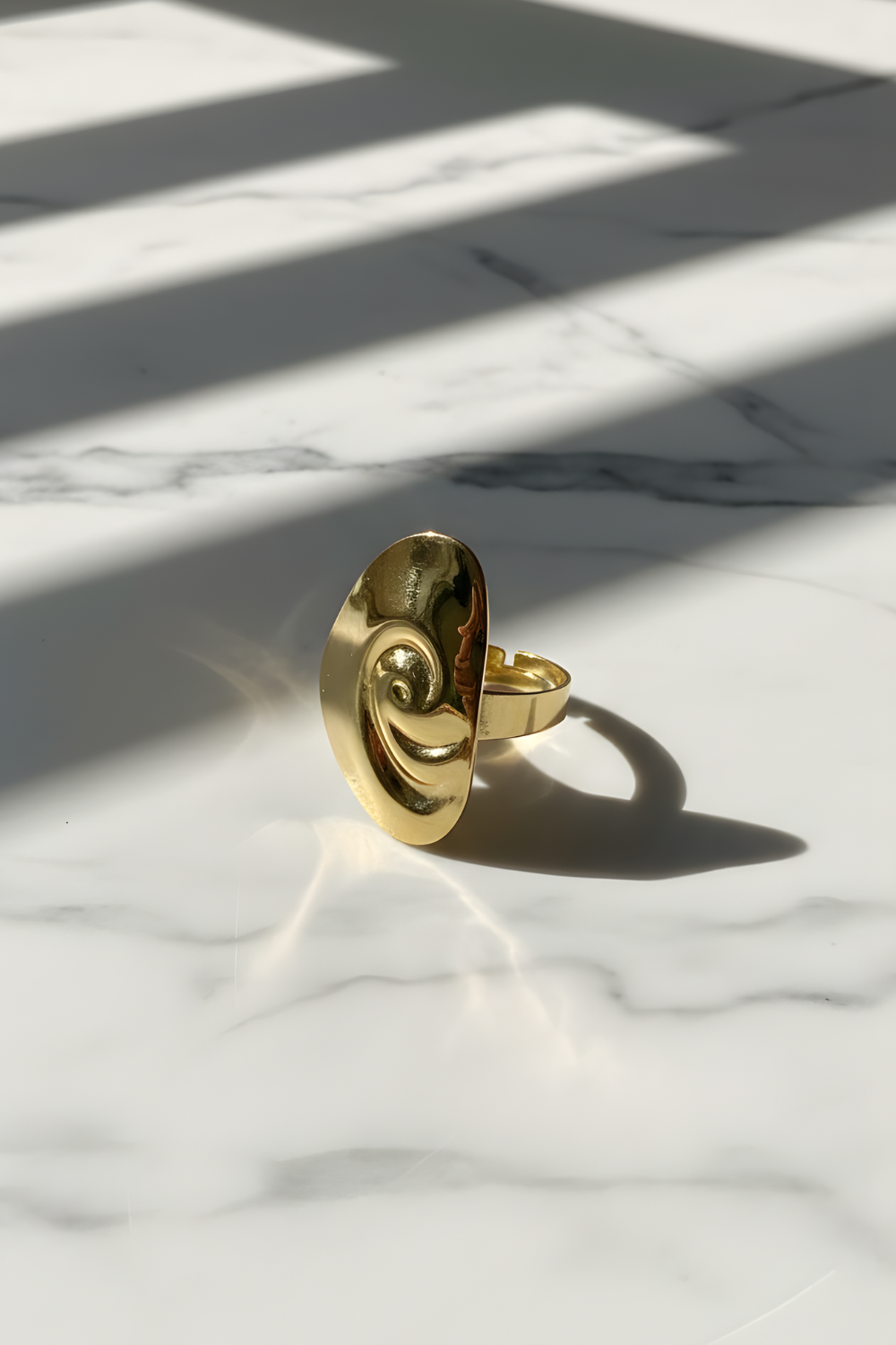 Swirl Gold Plated Anti Tarnish Ring