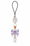 Purple bow drop phone charm