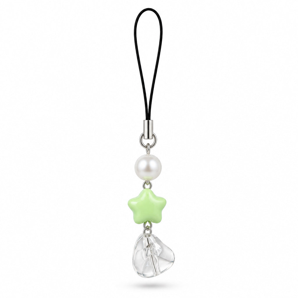 Green star phone charm