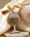 Bedazzled Champagne Glass Bag Charm