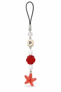 Letter P and Star phone charm red