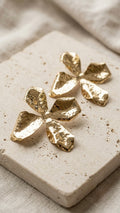 Gold Daisy Flower Statement Earrings