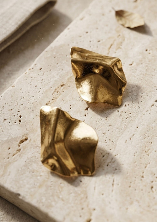 Fallen Leaf Gold Earrings