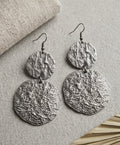 Silver big chunky texture dangles