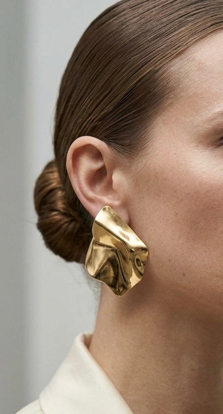 Fallen Leaf Gold Earrings