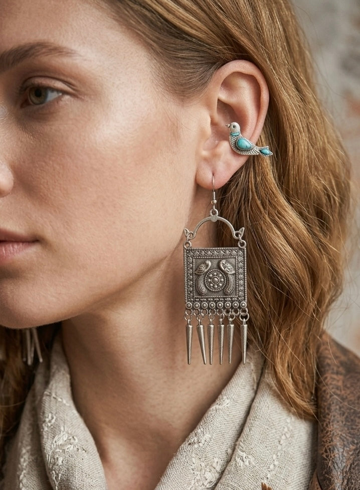 Antique Peacock Danglers