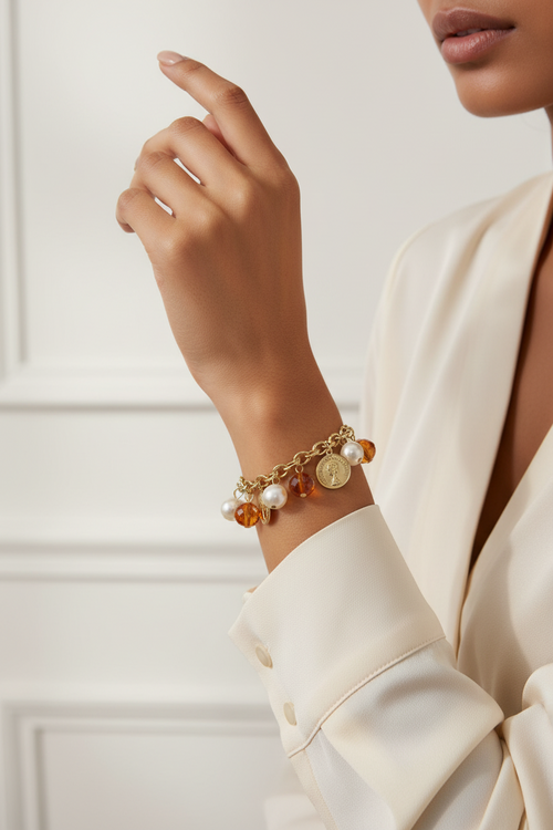 Sol Pearl Charm Bracelet