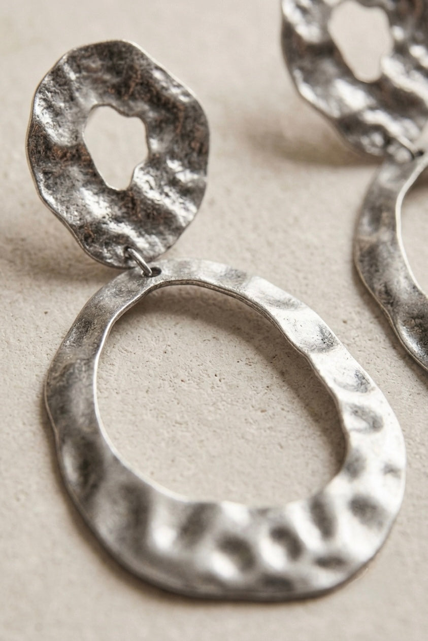 Silver big chunky discs