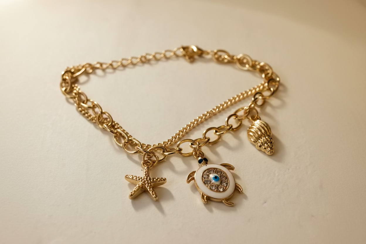 Sea Turtle charm layered Bracelet