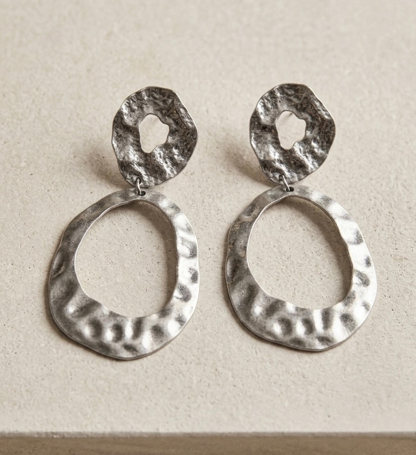 Silver big chunky discs