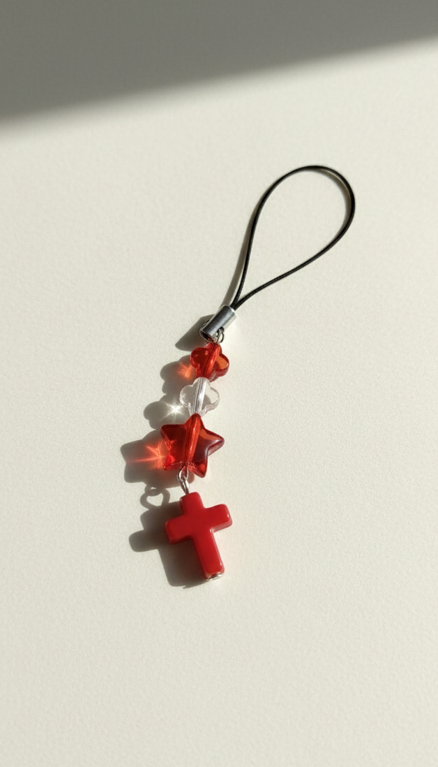 Scarlet Cross Phone Charm
