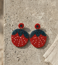 Strawberry Bliss Beaded Earrings 🍓