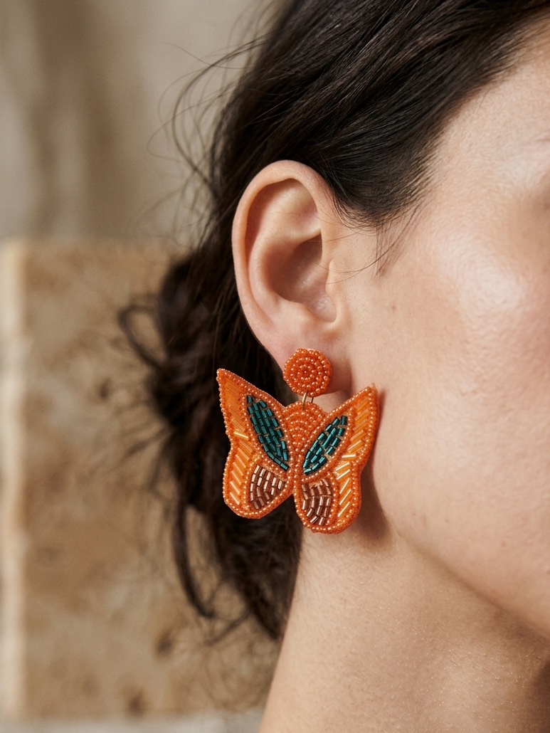 Flutter Wings Beaded Earrings 🦋