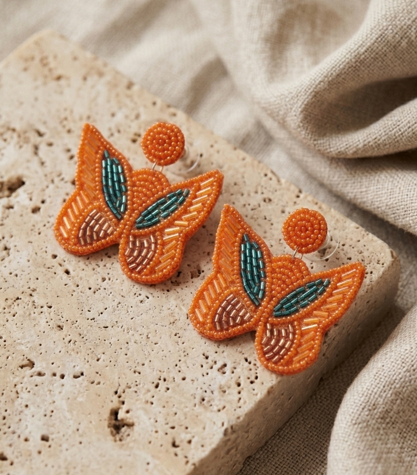 Flutter Wings Beaded Earrings 🦋