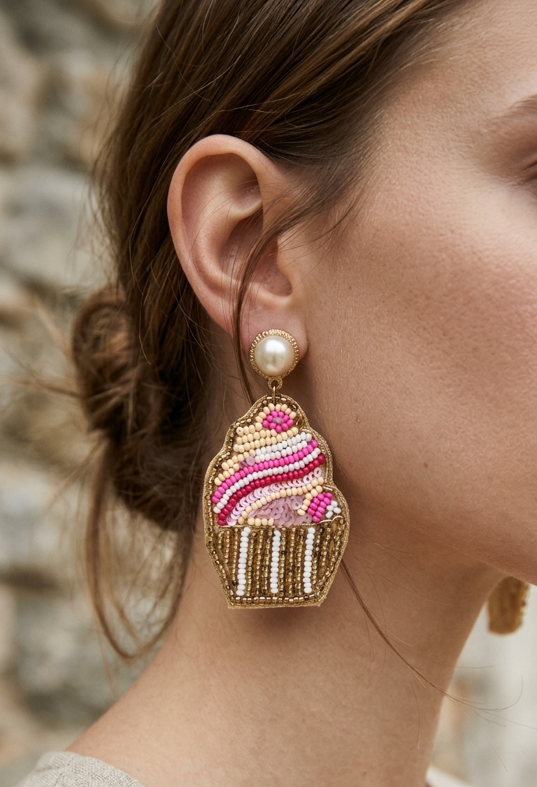 Cupcake Sprinkle Earrings 🧁✨