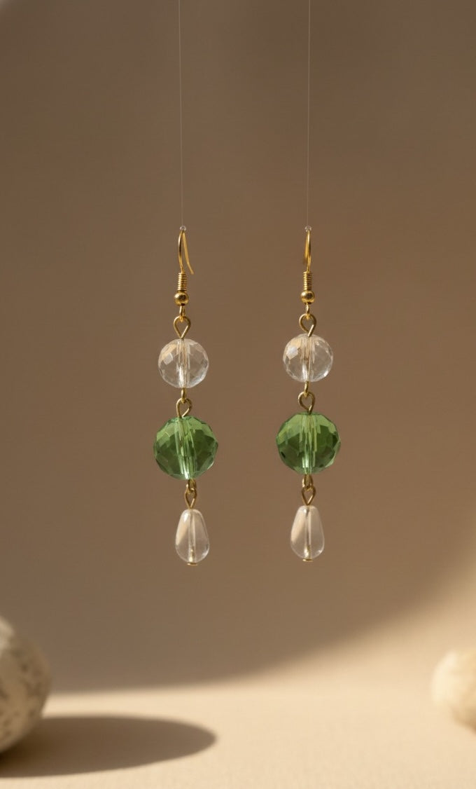 Dewdrop Green - Glass Crystal Earring