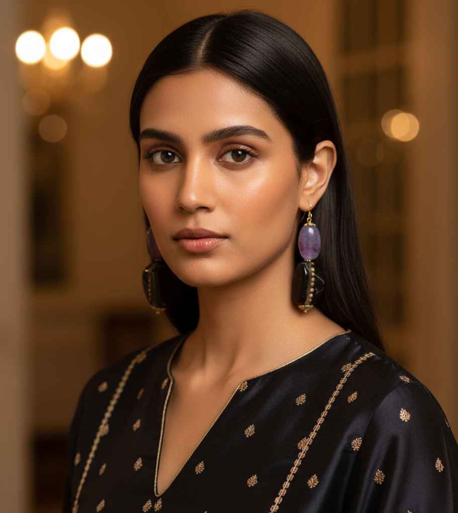 Purple Eclipse Earrings